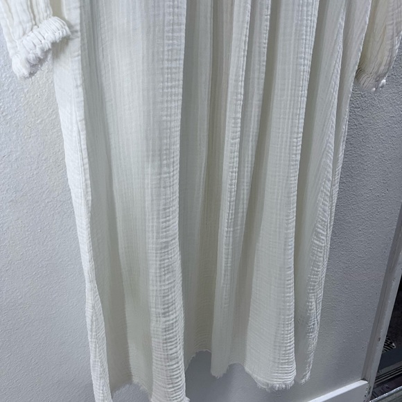 Raquel Allegra Malia Midi Cream/White Long Sleeve Dress NWT  Sz Womens Large - Picture 12 of 13